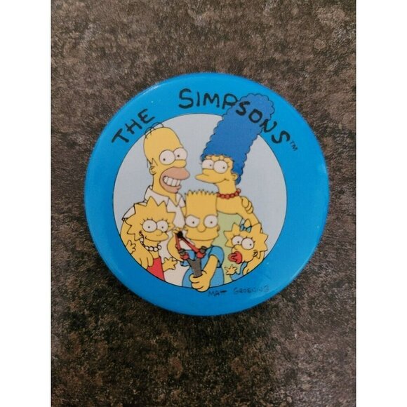 VTG HTF 1989 The Simpsons Family Pin  Button Pinback small size - Picture 1 of 3